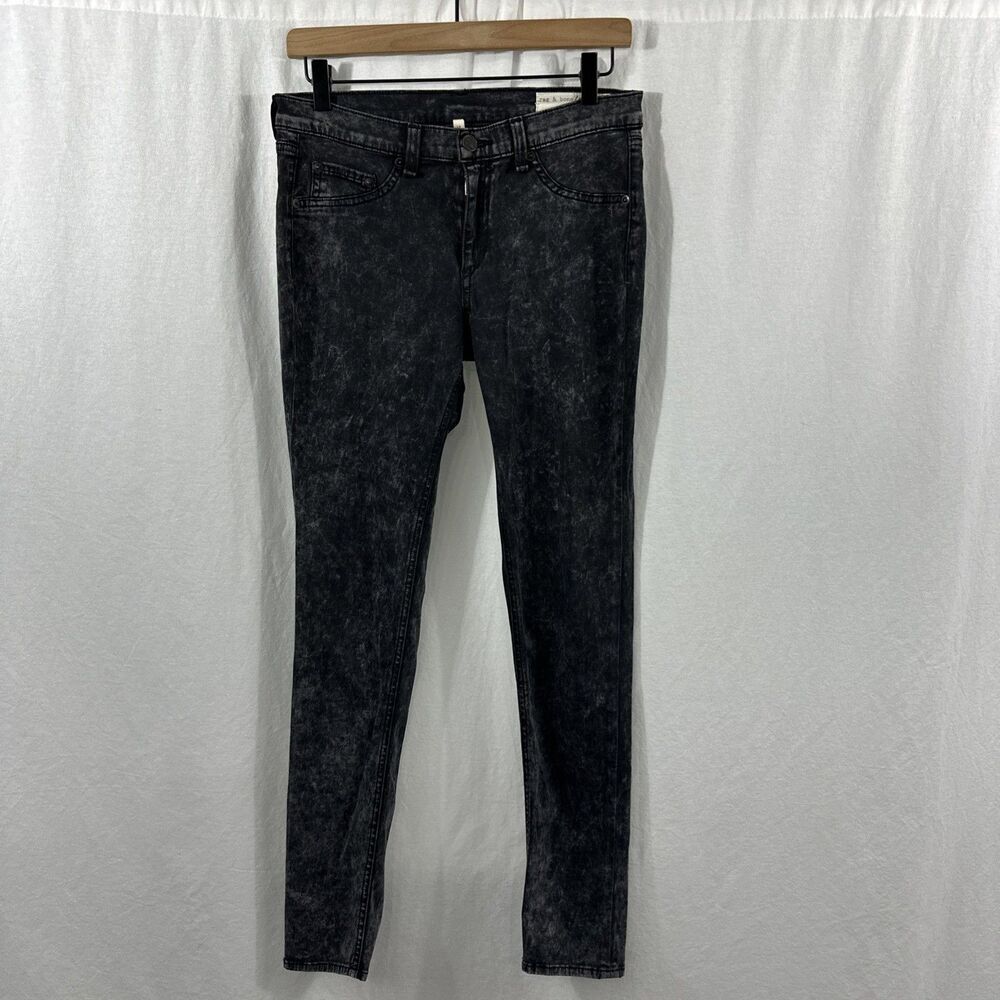 Rag & Bone Skinny Leggings Rosebowl Black Stretch Jean Womens Size 29 Grunge